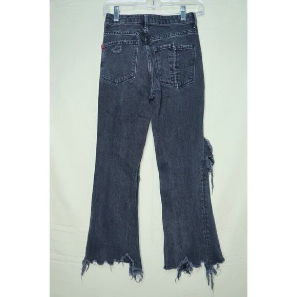 BDG Urban Outfitters Flare Jeans Black Bootcut Cropped Destroyed Women's Sz 24 - Picture 5 of 10